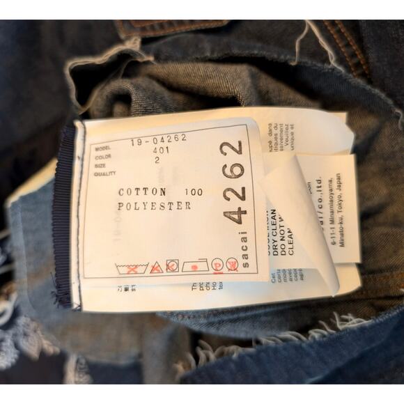 Sacai Bandana Print Scarf‎ Accent Denim Tunic Dress JP2 - Picture 14 of 16